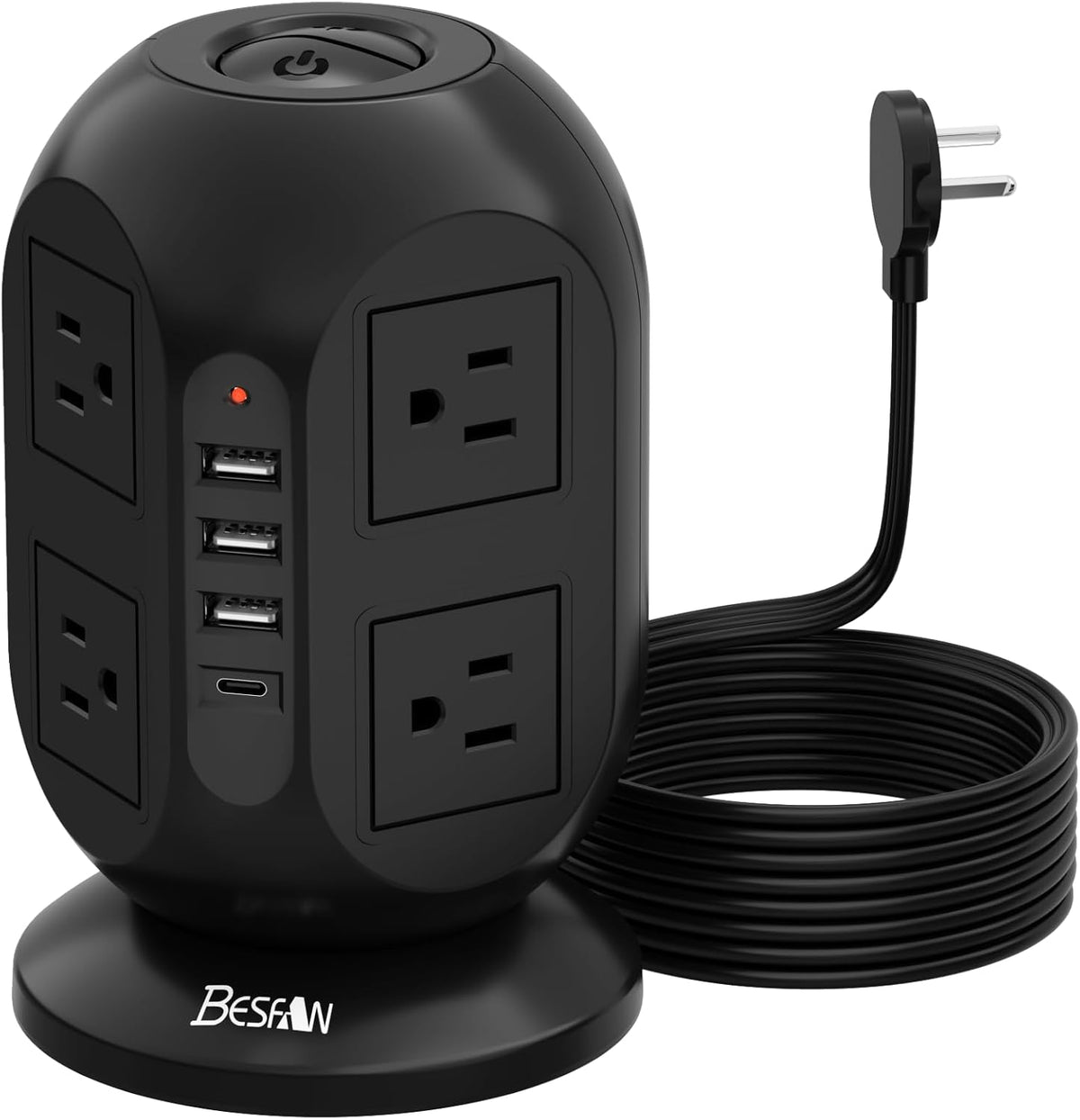 Power Strip Tower 8 Outlets 4 USB Ports