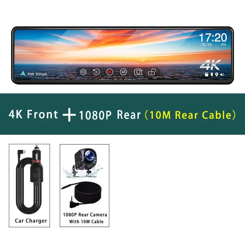 4K GPS WiFi Dual Lens Dash Cam