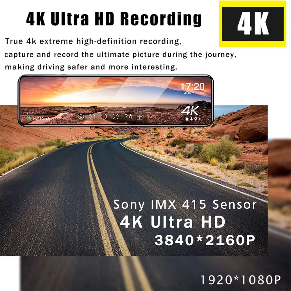 4K GPS WiFi Dual Lens Dash Cam
