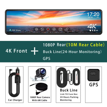 4K GPS WiFi Dual Lens Dash Cam