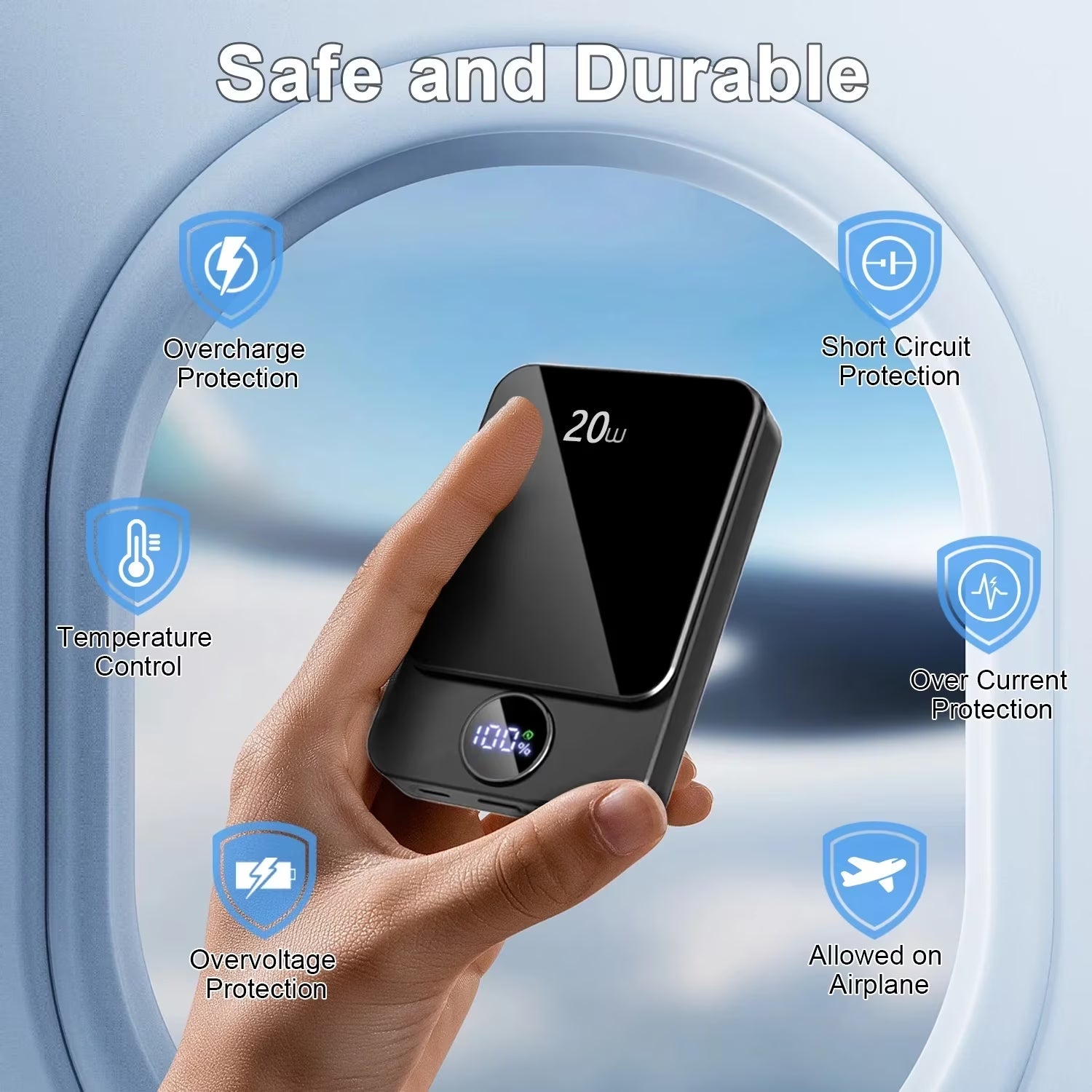 Magnetic Wireless Portable Charger, 10000Mah Power Bank with Pd20W Fast Charging, USB C In&Out Battery Pack, Compatible with Mag-Safe for Iphone 17/16/15/14/13 Series, Samsung, Android, and More