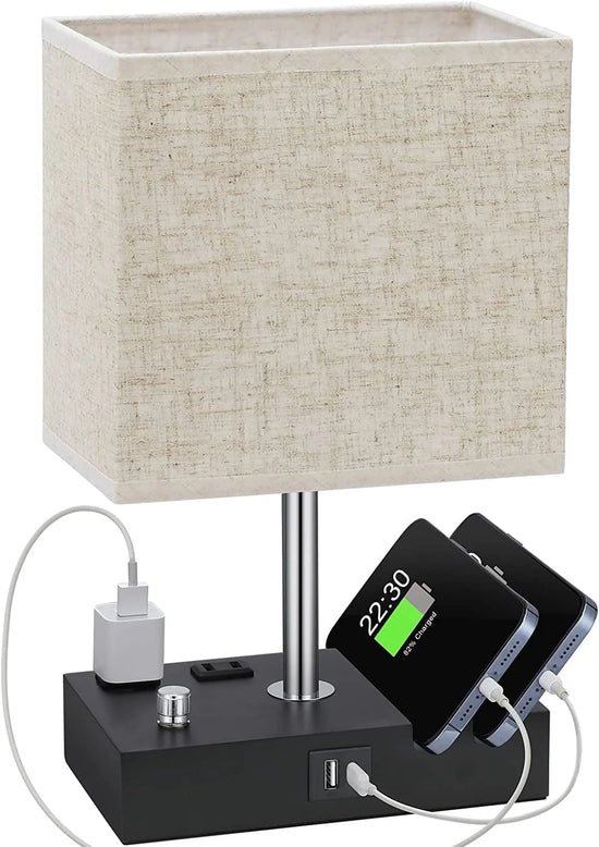 Bedside Table Lamp USB Charger